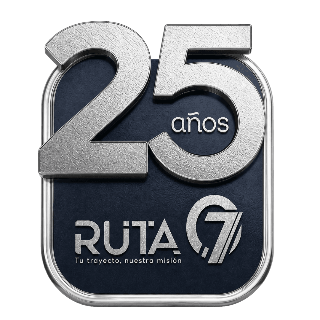 Logo conmemorativo de 25 anos de Ruta 07